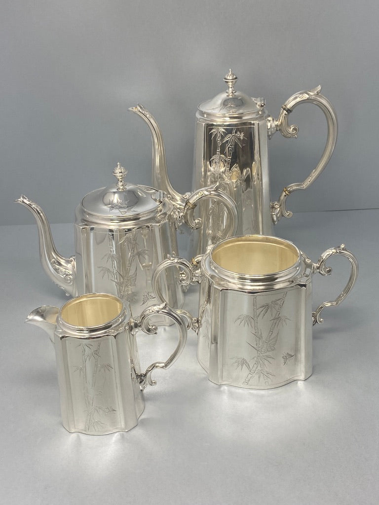 Antique Victorian Silver Plated Four Piece Tea & Coffee Set