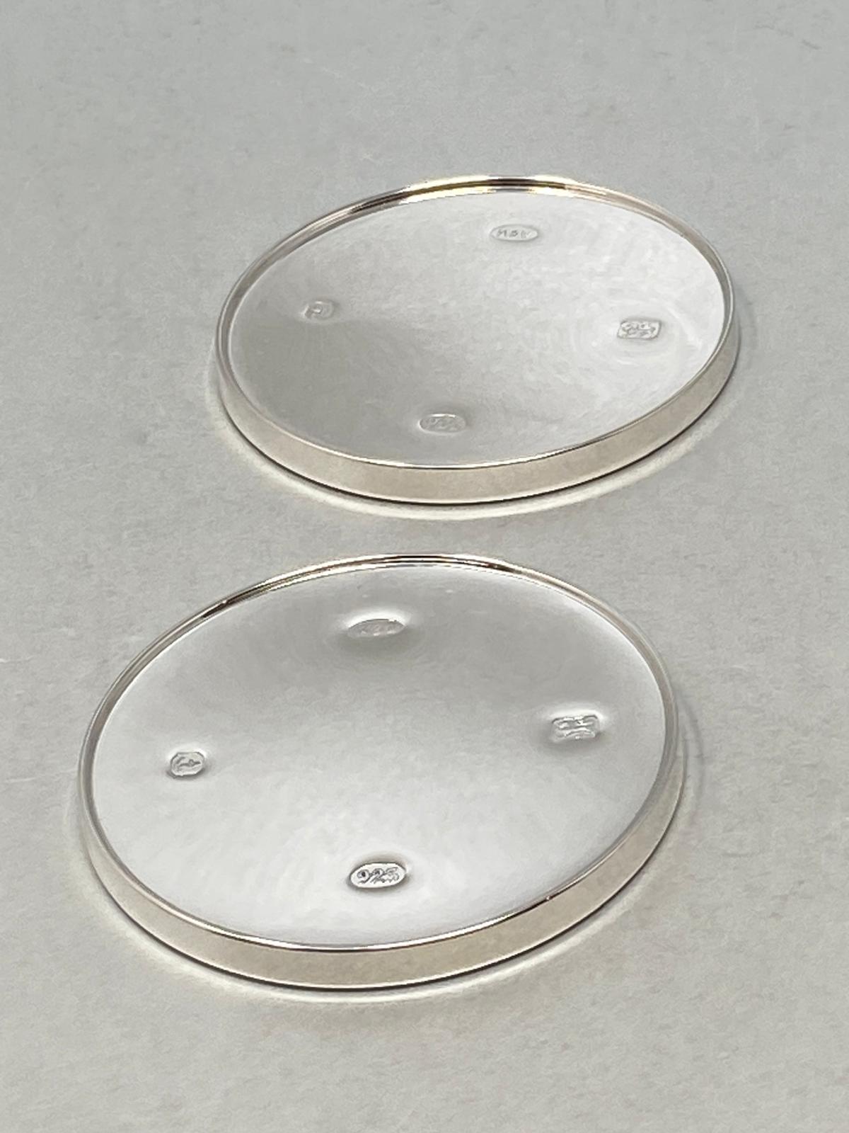 Pair of Sterling Silver Coasters by Mappin & Webb