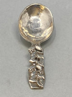 Load image into Gallery viewer, Antique Sterling Silver Cast Caddy Spoon
