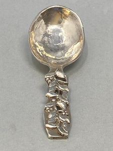 Antique Sterling Silver Cast Caddy Spoon