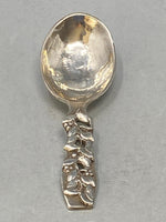 Load image into Gallery viewer, Antique Sterling Silver Cast Caddy Spoon
