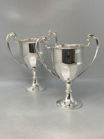 Load image into Gallery viewer, Pair of Antique Silver Plated Trophy Cups - no engraving
