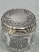 Load image into Gallery viewer, Antique Victorian Sterling Silver Hand Engraved Dresser Jar
