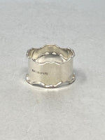 Load image into Gallery viewer, Sterling Silver Napkin Ring with Scalloped Edges
