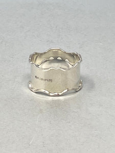 Sterling Silver Napkin Ring with Scalloped Edges