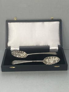 Antique Georgian Pair of Berry Spoons