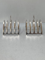 Load image into Gallery viewer, Pair of 5 Bar Toast/Letter Racks by Goldsmiths &amp; Silversmiths Co
