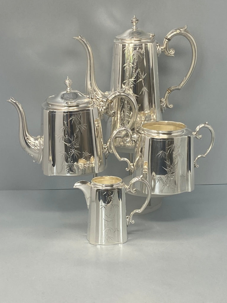 Antique Victorian Silver Plated Four Piece Tea & Coffee Set