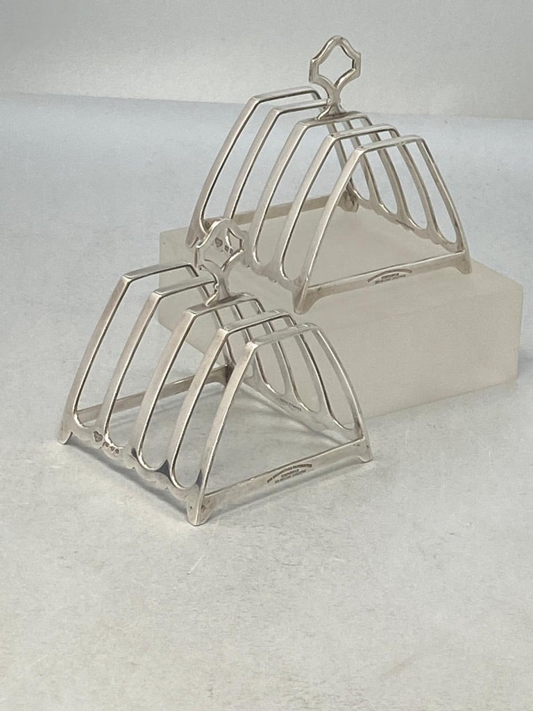 Pair of 5 Bar Toast/Letter Racks by Goldsmiths & Silversmiths Co