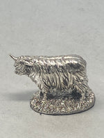 Load image into Gallery viewer, Sterling Silver Highland Cattle Model - full english hallmark
