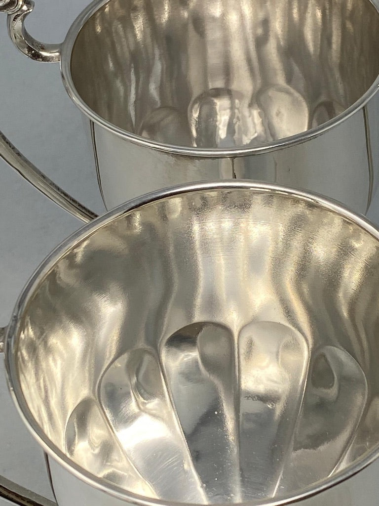 Pair of Antique Silver Plated Trophy Cups - no engraving