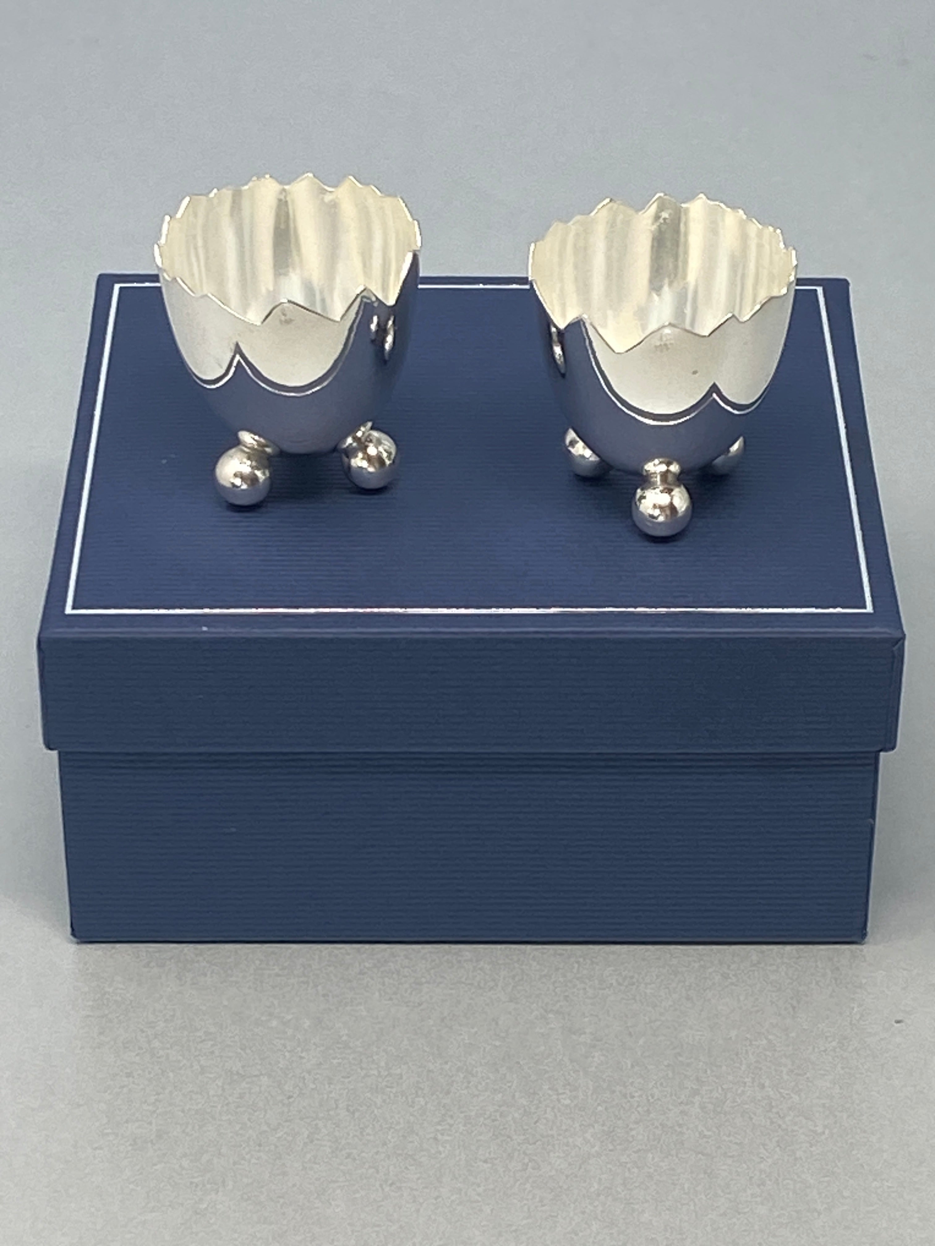Antique 800 Sterling Silver Egg Cups