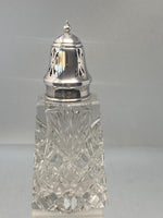 Load image into Gallery viewer, Sterling Silver and Crystal Glass Sugar Caster
