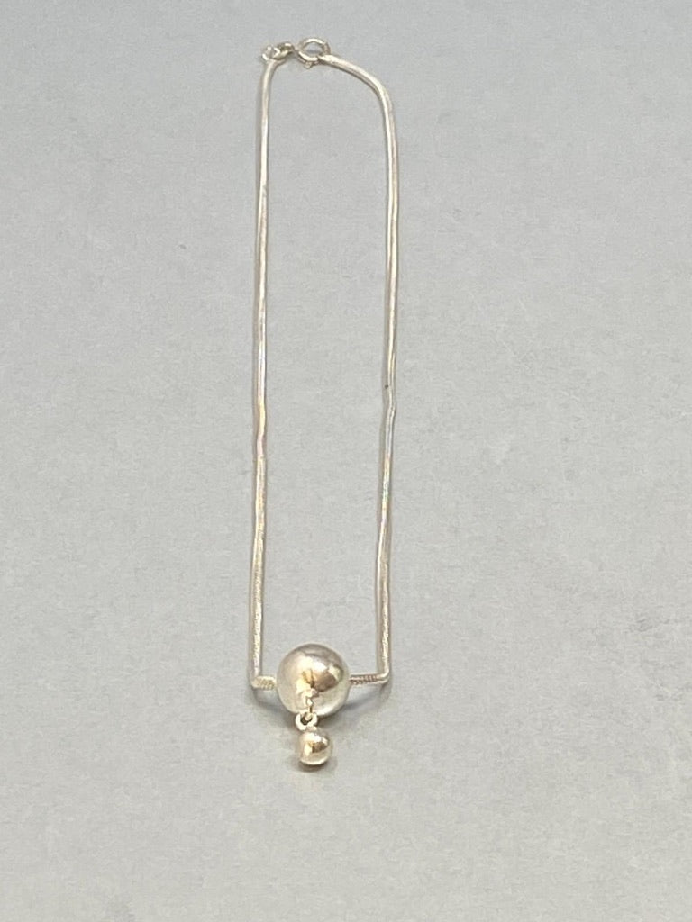 Sterling Silver Bead Drop Necklace