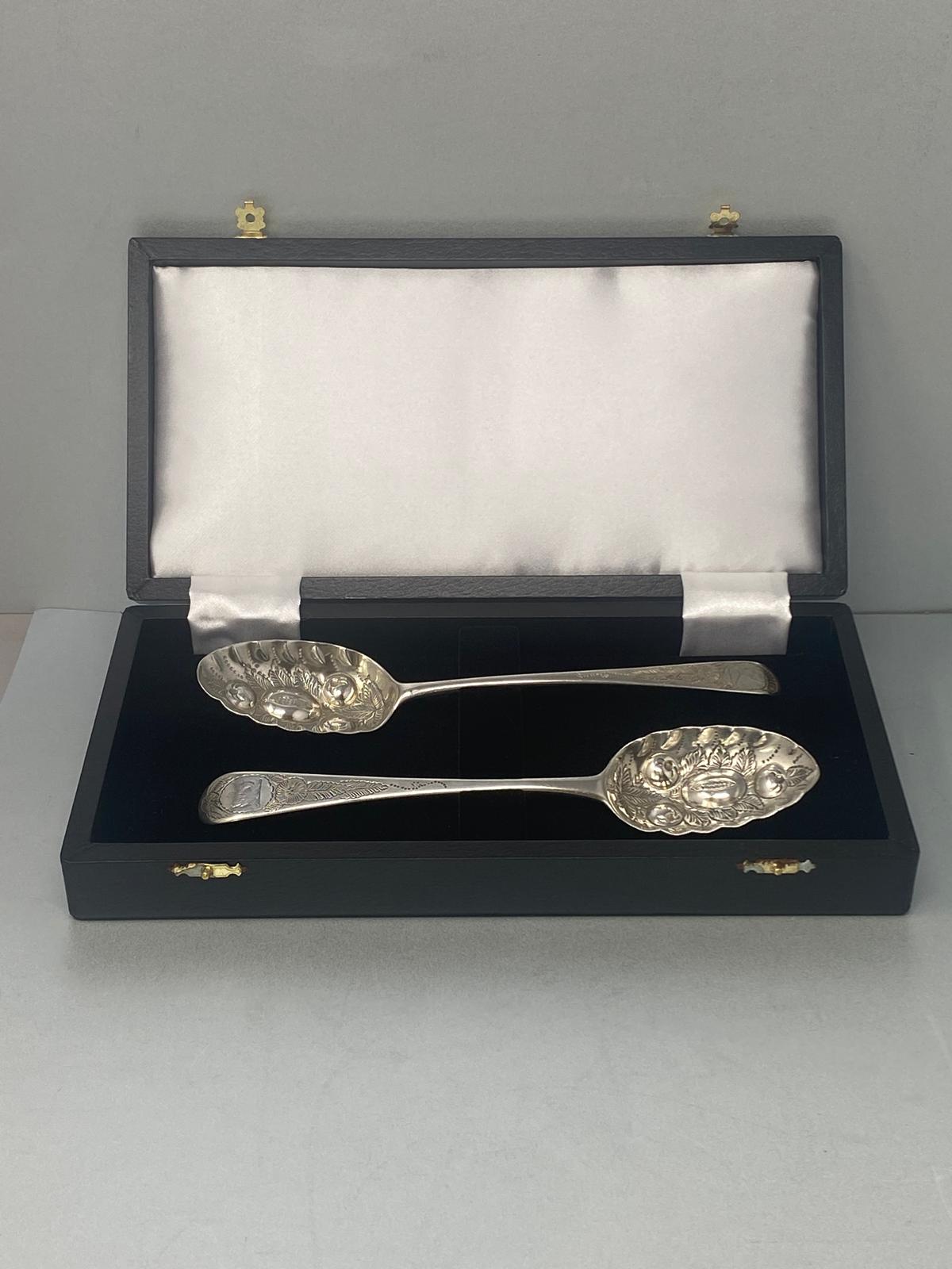 Antique Georgian Pair of Berry Spoons