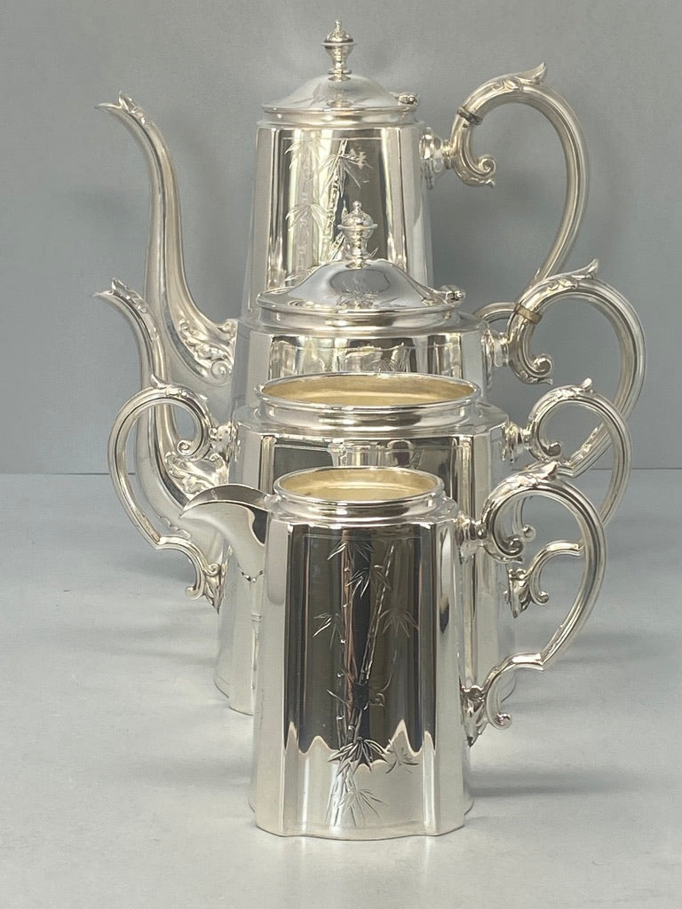 Antique Victorian Silver Plated Four Piece Tea & Coffee Set