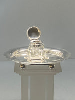 Load image into Gallery viewer, Antique Silver Plated Single Bottle Inkwell
