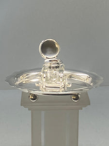 Antique Silver Plated Single Bottle Inkwell