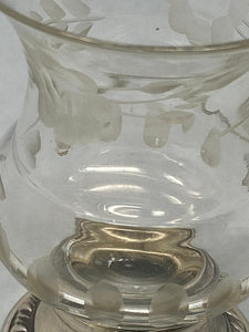 Sterling Silver & Etched Glass Small Posy Vase