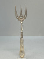 Load image into Gallery viewer, Antique Victorian Silver Plate &amp; Mother Of Pearl Serving Fork
