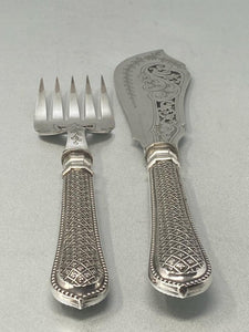 Pair of Antique Silver Plated Fish Servers