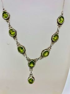 Silver and Peridot Necklace