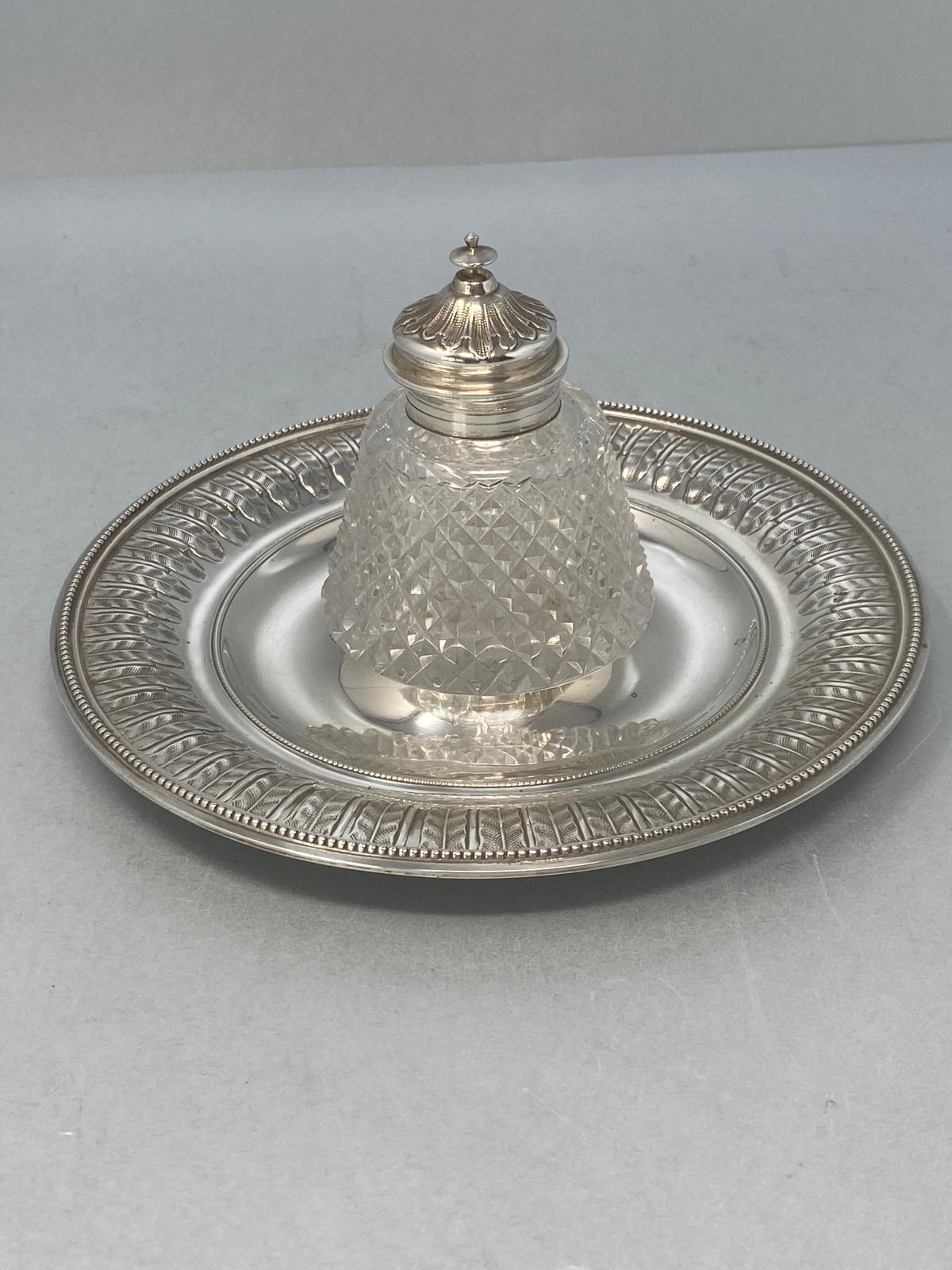 Antique Silver Plated Inkstand