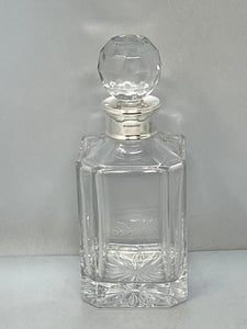 Sterling Silver Collar Decanter with Cut Glass