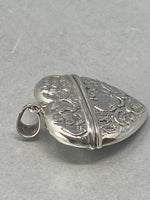 Load image into Gallery viewer, Sterling Silver Embossed Heart Shaped Large Pendant
