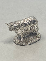 Load image into Gallery viewer, Sterling Silver Highland Cattle Model - full english hallmark
