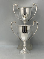 Load image into Gallery viewer, Pair of Antique Silver Plated Trophy Cups - no engraving
