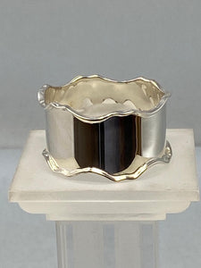 Sterling Silver Napkin Ring with Scalloped Edges