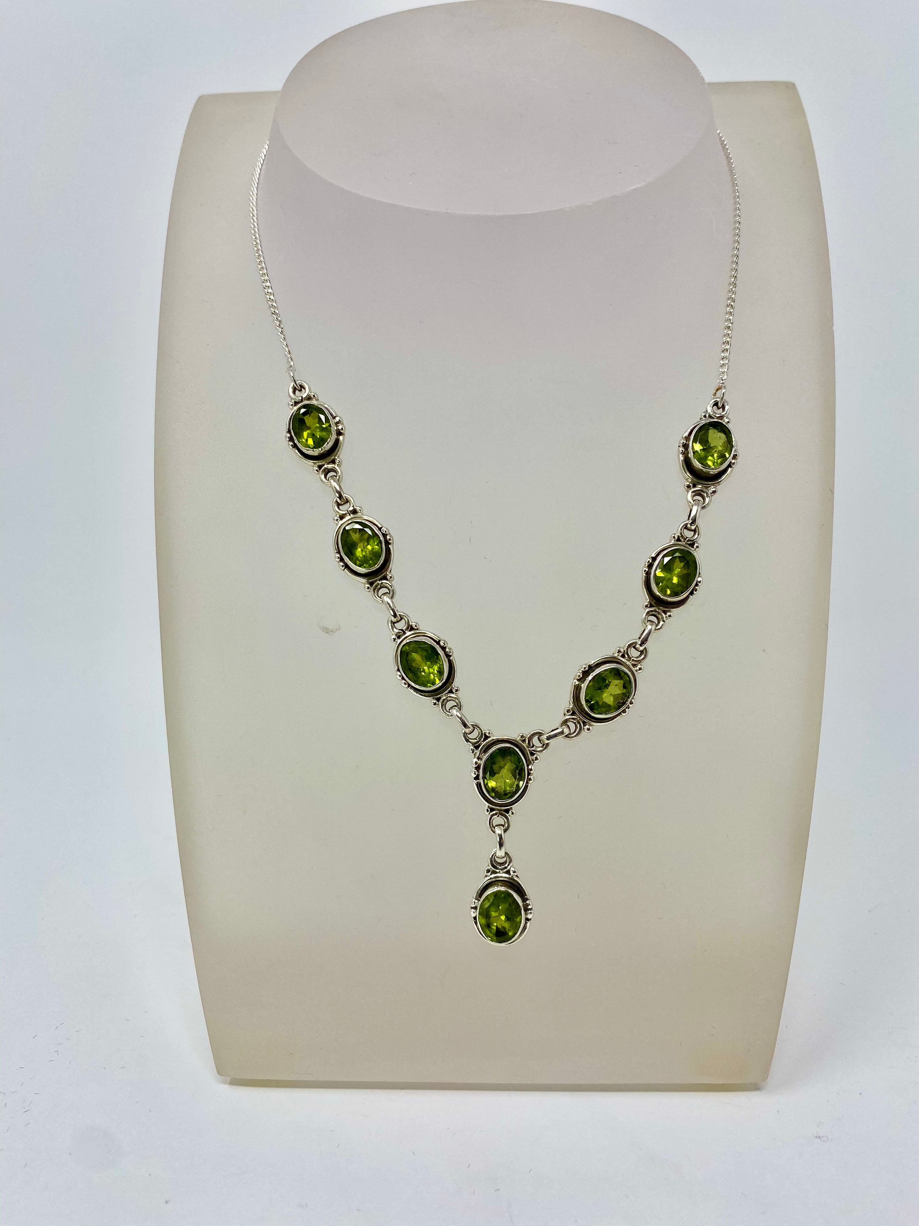 Silver and Peridot Necklace