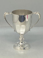 Load image into Gallery viewer, Antique Silver Plated Two Handled Panelled Cup/Trophy
