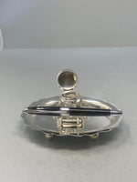 Load image into Gallery viewer, Antique Silver Plated Single Bottle Inkwell
