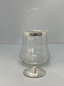 Victorian Silver Plated and Glass Barrel with Cut & Etched Glass