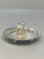 Load image into Gallery viewer, Antique Silver Plated Single Bottle Inkwell
