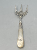 Load image into Gallery viewer, Antique Victorian Silver Plate &amp; Mother Of Pearl Serving Fork
