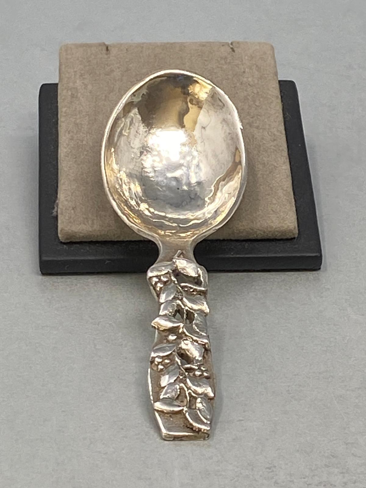 Antique Sterling Silver Cast Caddy Spoon