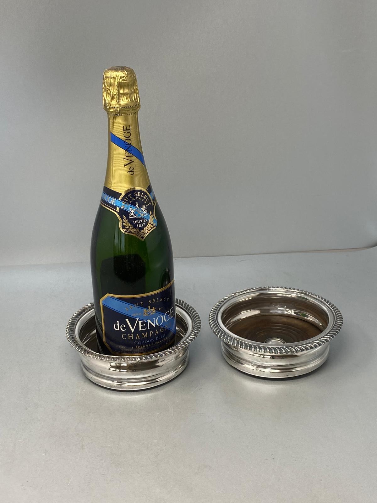 Pair of Antique Victorian Silver Plated Wine Coasters