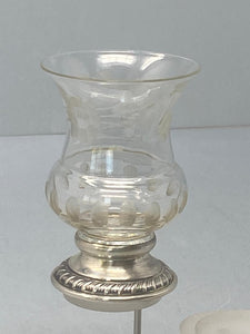 Sterling Silver & Etched Glass Small Posy Vase