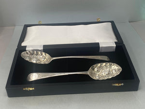 Antique Georgian Pair of Berry Spoons