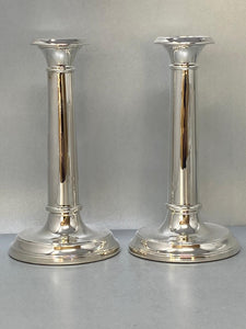 Pair of 8 inch/20 cms Sterling Silver Candlesticks