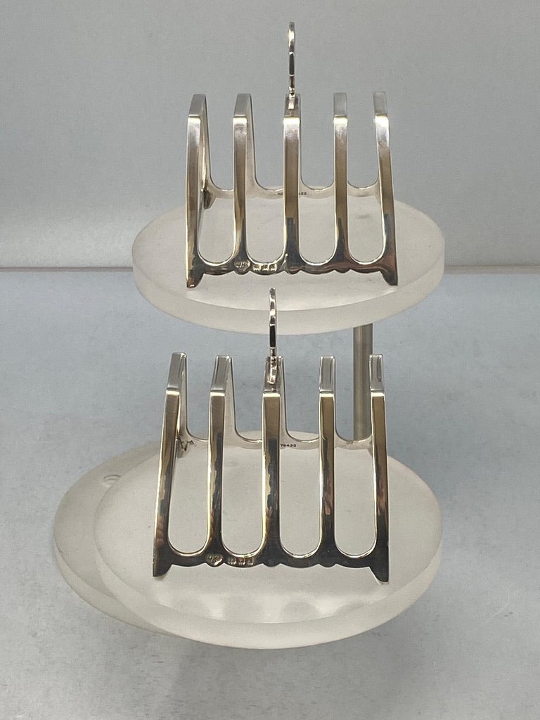 Pair of 5 Bar Toast/Letter Racks by Goldsmiths & Silversmiths Co