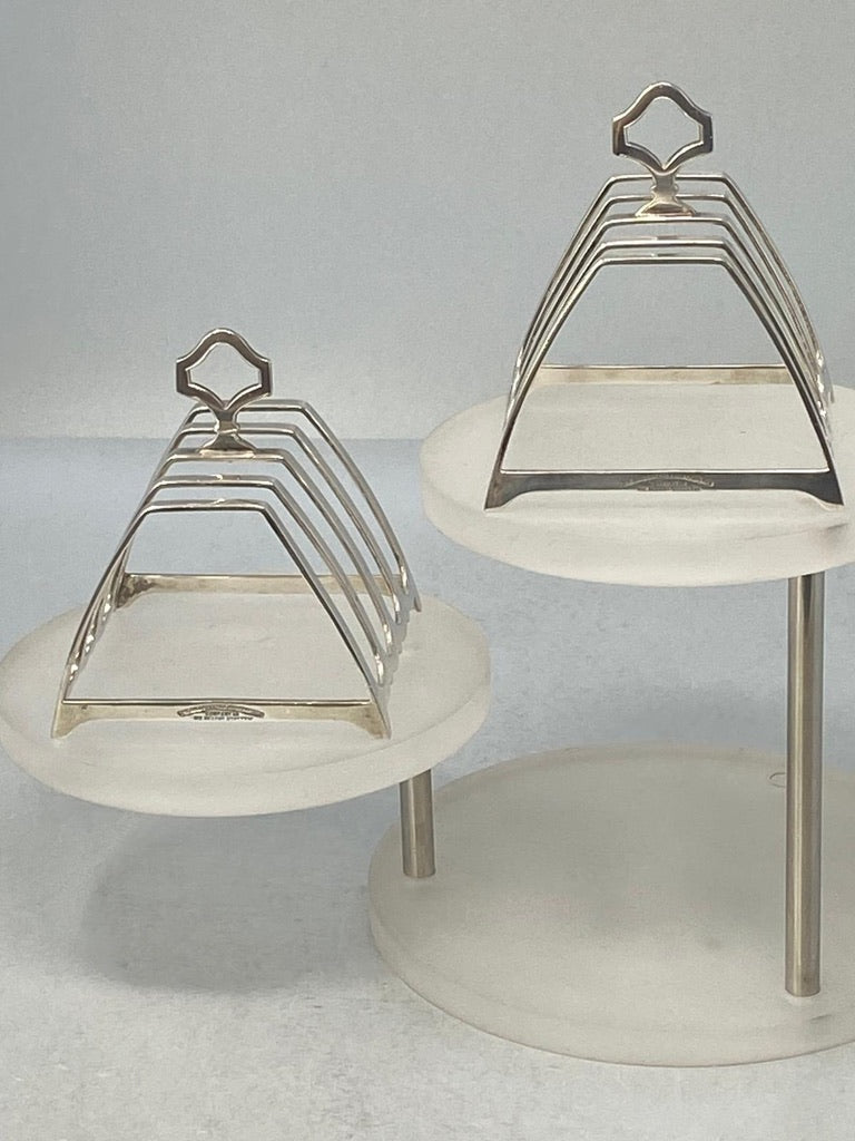 Pair of 5 Bar Toast/Letter Racks by Goldsmiths & Silversmiths Co