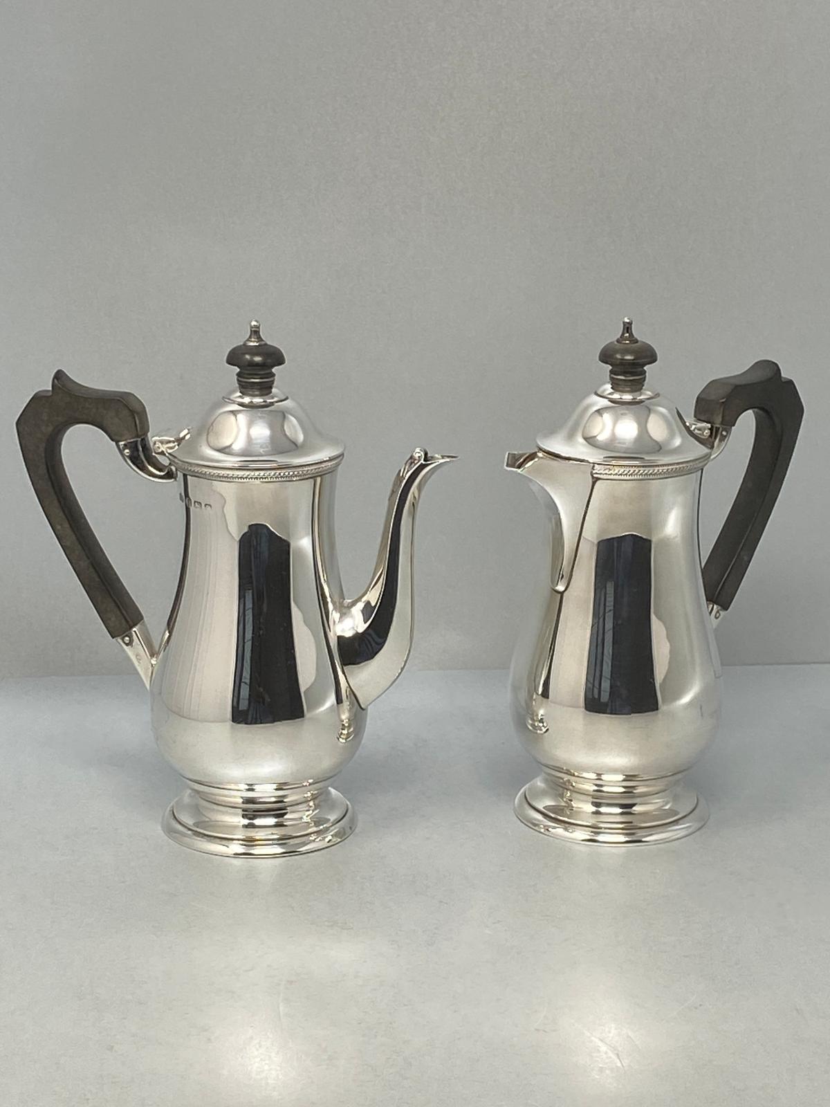 Pair of Sterling Silver Cafe au Lait Pots by Elkington