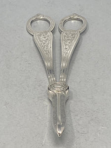 Antique Victorian Silver Plated Grape Shears in Original Box