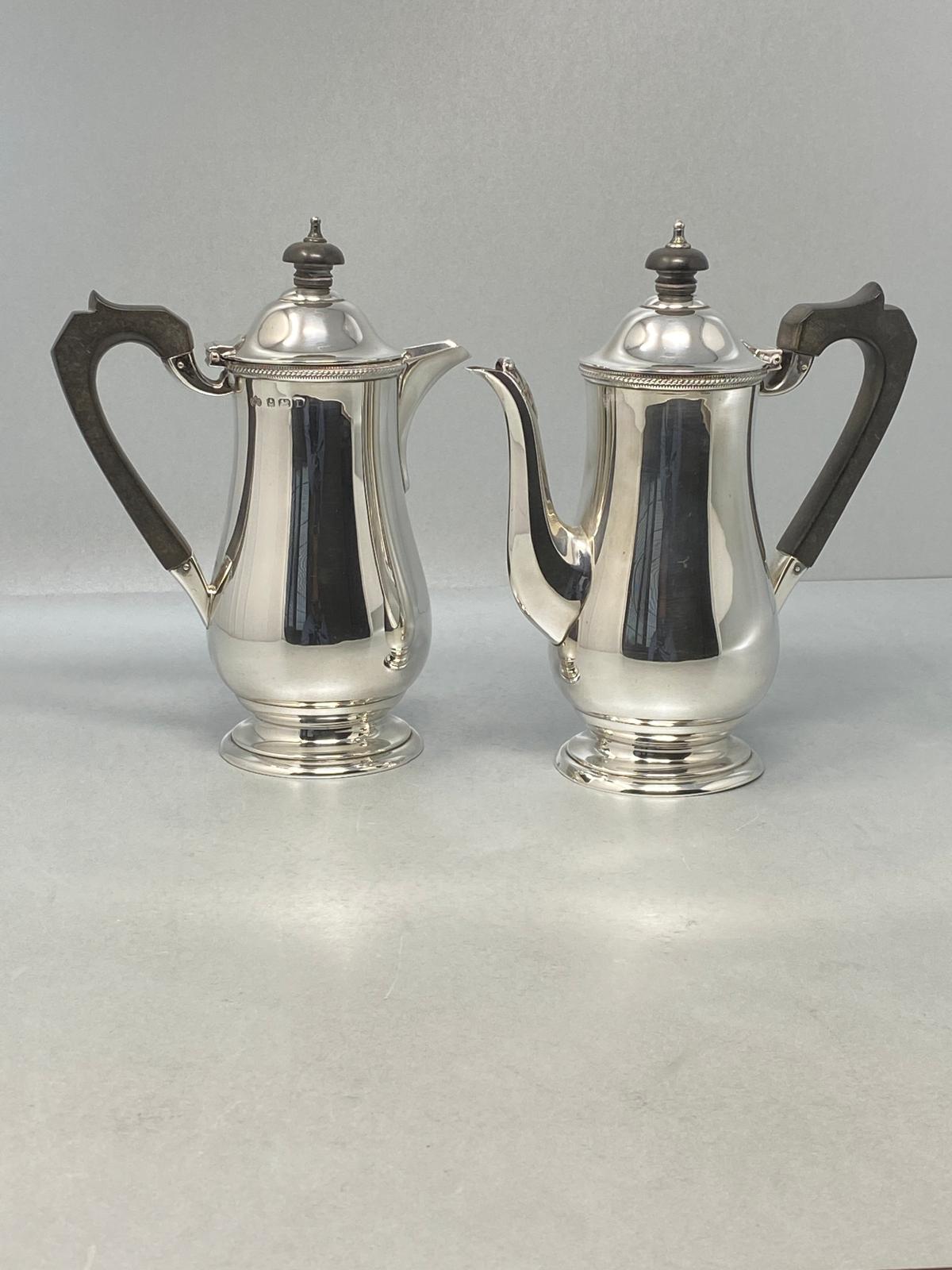 Pair of Sterling Silver Cafe au Lait Pots by Elkington