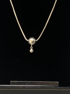 Sterling Silver Bead Drop Necklace