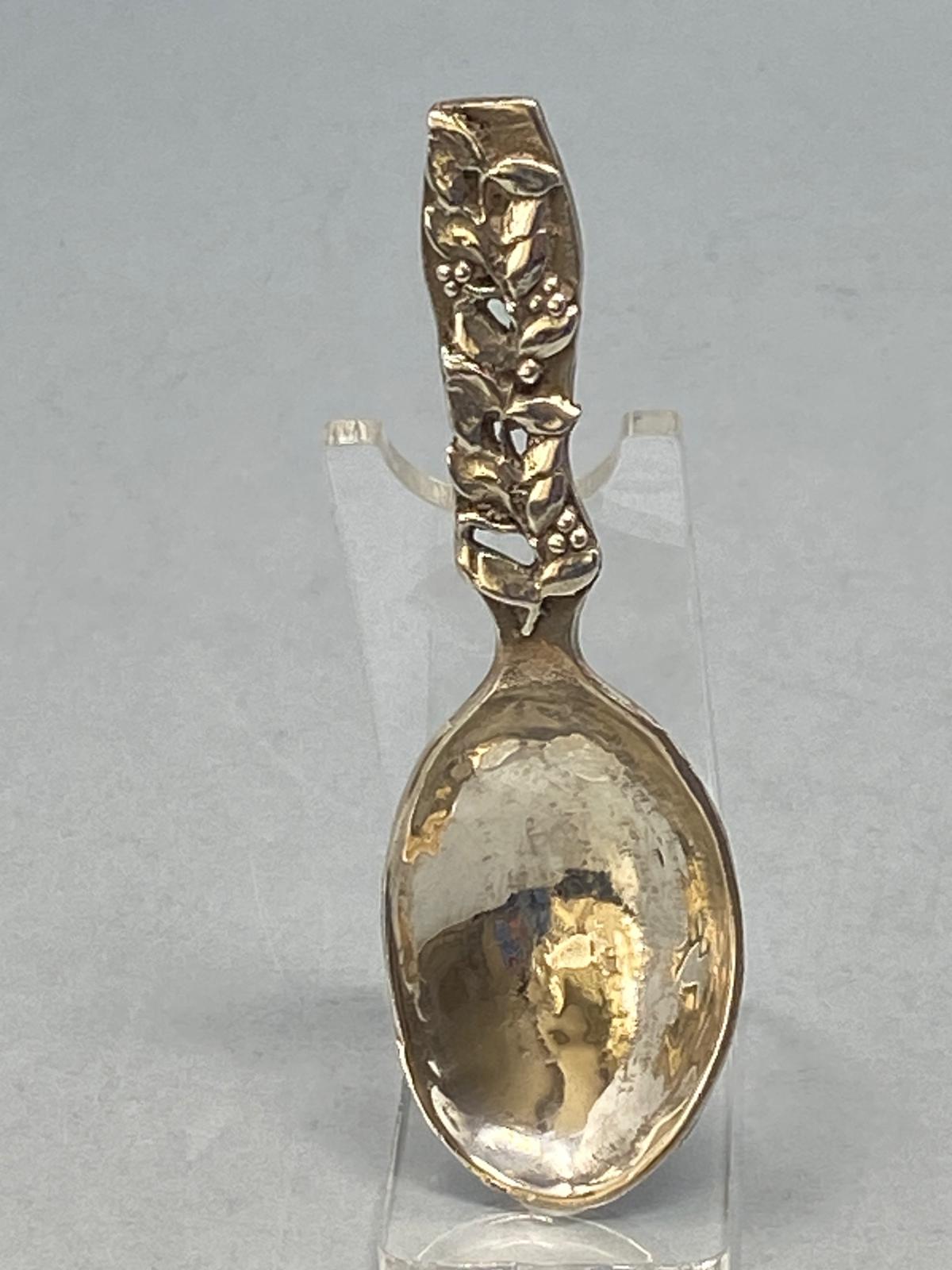 Antique Sterling Silver Cast Caddy Spoon